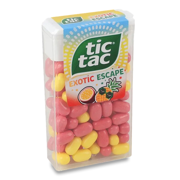 Упаковка драже Tic Tac Екзотичний мікс 54 г * 24 шт - Фото 1 Упаковка драже Tic Tac Екзотичний мікс 54 г * 24 шт - зображення 1
