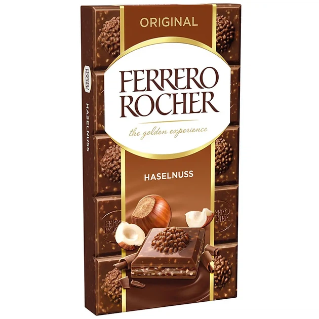 Шоколад Ferrero Rocher Original молочний з горіховою начинкою 90 г - зображення 2
