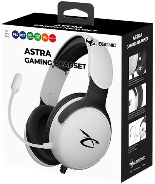 Навушники Subsonic Astra Gaming White/Black (SA5683-1) - зображення 7