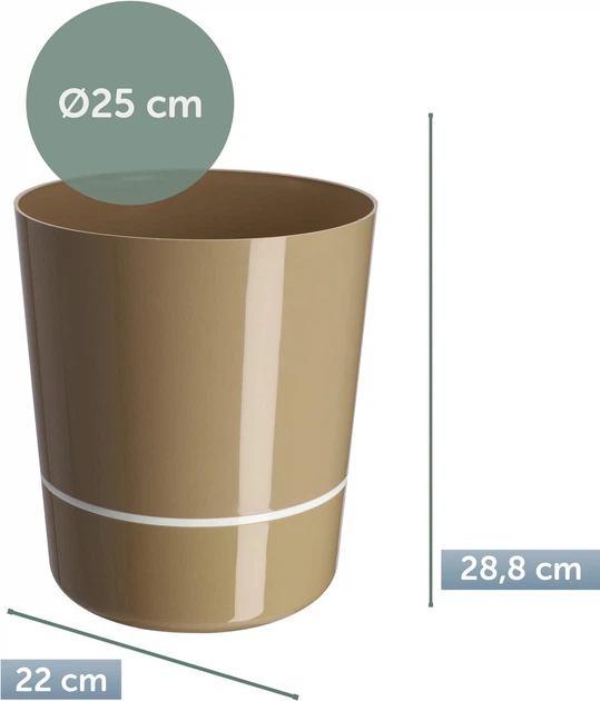 Doniczka na kwiaty okrągła Kadax Chisa 25 cm Beżowa (K1187) - obraz 3