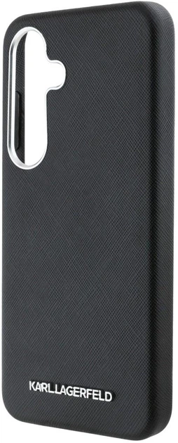 Панель Karl Lagerfeld Saffiano Full Wrapped Elongated Metal Logo MagSafe для Samsung Galaxy S25 Black (3666339450236) - зображення 5