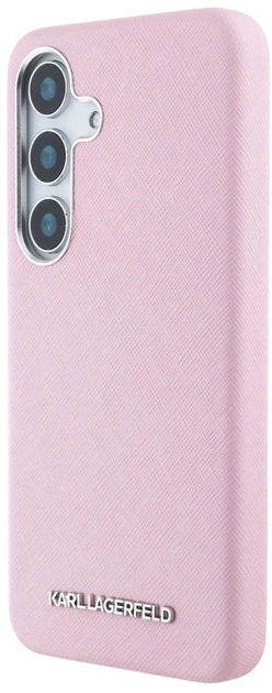 Панель Karl Lagerfeld Saffiano Full Wrapped Elongated Metal Logo MagSafe для Samsung Galaxy S25 Plus Pink (3666339450274) - зображення 2