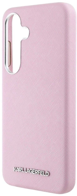 Панель Karl Lagerfeld Saffiano Full Wrapped Elongated Metal Logo MagSafe для Samsung Galaxy S25 Plus Pink (3666339450274) - зображення 5