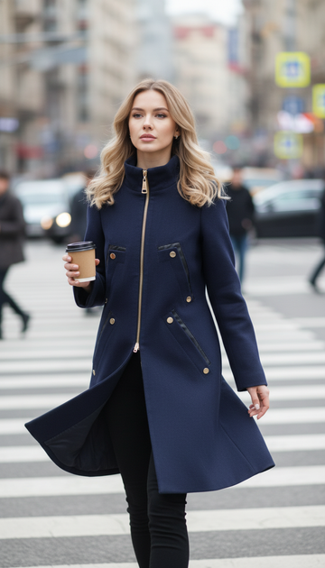 Пальто VOLANGE 42 Синій (DS-1458-Navy-blue) - зображення 15
