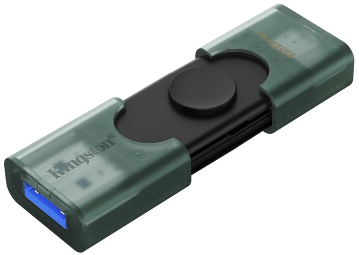 USB флеш накопитель Kingston 128GB DataTraveler Duo USB 3.2 / Type-C Black/Green (DTDEG2/128GB) - Фото 4 USB флеш накопитель Kingston 128GB DataTraveler Duo USB 3.2 / Type-C Black/Green (DTDEG2/128GB) - изображение 4