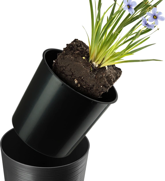 Donice na kwiaty z wkładem Kadax Latina K10308 19 cm + 25 cm + 30 cm Antracyt - obraz 6