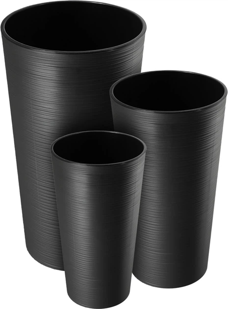 Donice na kwiaty z wkładem Kadax Latina K10308 19 cm + 25 cm + 30 cm Antracyt - obraz 7
