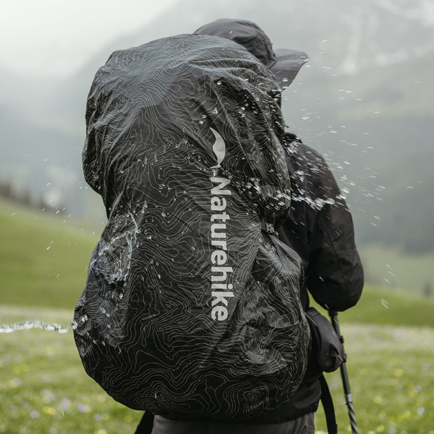 Чехол для рюкзака Naturehike CNK2450PJ010, L, черный - Фото 7 Чехол для рюкзака Naturehike CNK2450PJ010, L, черный - изображение 7