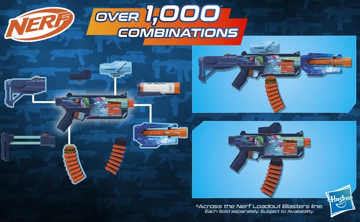 Blaster zabawkowy Hasbro Nerf Loadout Cyberlight Ghost z podświetleniem LED (5010996347152) - obraz 5