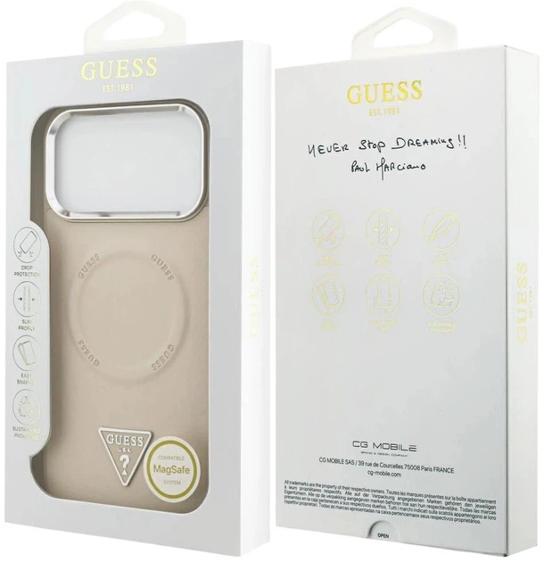 Панель Guess Triangle Logo MagSafe для Apple iPhone 17 Pro Max Beige (3666339515706) - зображення 8
