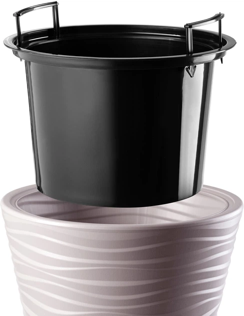 Круглий квітковий горщик Kadax Temara 40 см Сіро-бежевий (K4376) - зображення 2