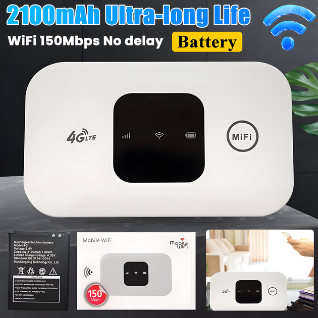 Портативный 4G LTE роутер с WiFi 150 Мбит/с и аккумулятором 2100 мАч - изображение 2