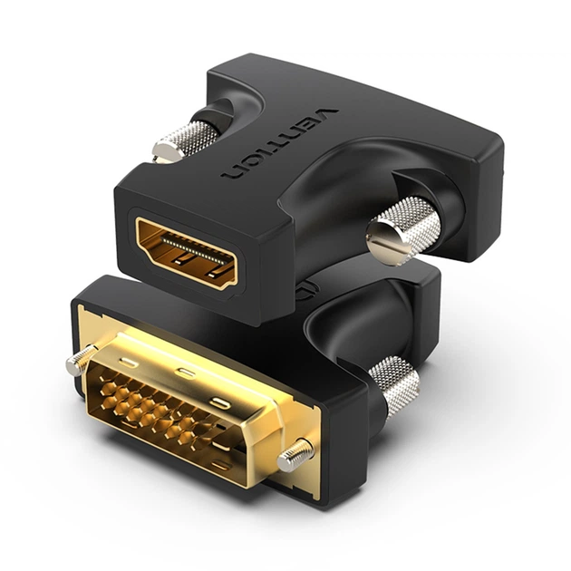 Перехідник Vention DVI (24+1) - HDMI 1080P 60Гц Двосторонній Чорний (AILB0) - Фото 1 Перехідник Vention DVI (24+1) - HDMI 1080P 60Гц Двосторонній Чорний (AILB0) - зображення 1