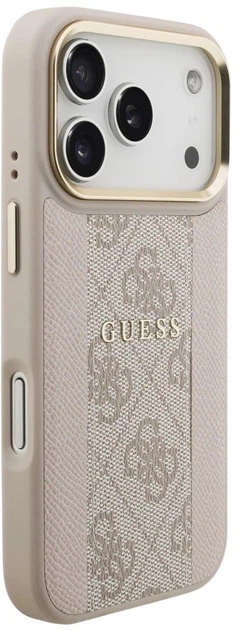 Панель Guess 4G Stripe MagSafe для Apple iPhone 17 Pro Max Pink (3666339520816) - зображення 4