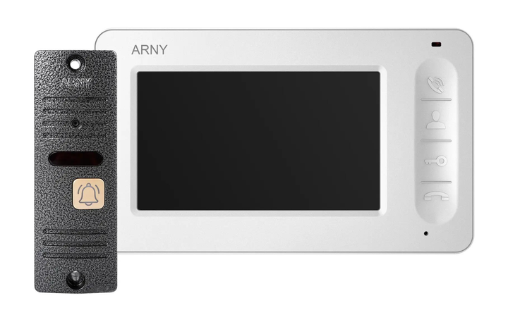 Аналоговый комплект видеодомофона ARNY AVD-4005 (AVD-405 4.3'' + AVP-05 (v.2)), White + Gray - Фото 1 Аналоговый комплект видеодомофона ARNY AVD-4005 (AVD-405 4.3'' + AVP-05 (v.2)), White + Gray - изображение 1