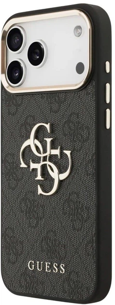 Etui Guess 4G Big 4G Classic Logo do Apple iPhone 17 Pro Max Black and Gold (3666339521622) - obraz 2