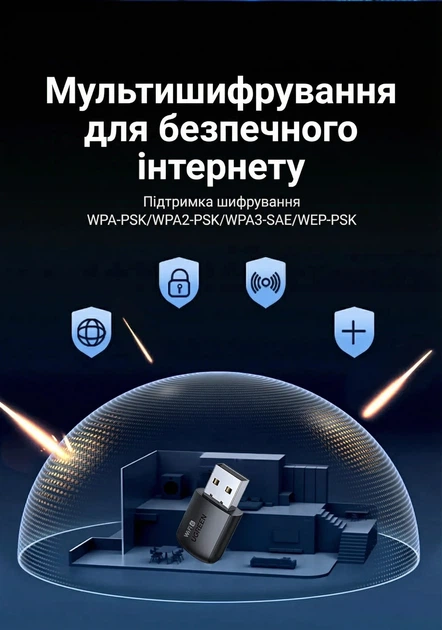 Wi-Fi адаптер Ugreen CM762 USB Wi-Fi 6 AX900 2.4/5 ГГц 900 Мбіт/с Черный (35264) - изображение 14