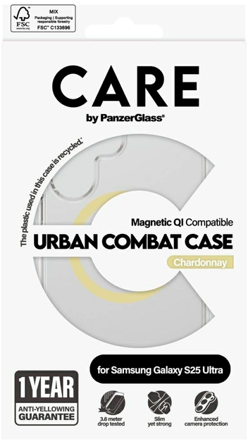 Etui PanzerGlass Flagship Urban Combat QI do Samsung Galaxy S25 Ultra Transparent-Yellow (5715685016967) - obraz 3