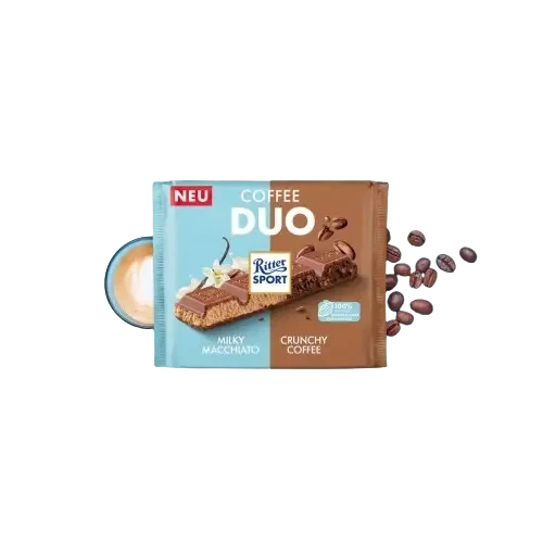 Шоколад Ritter Sport Coffee Duo Ріттер Спорт молочний макіато та хрумка кава 218 г - зображення 4