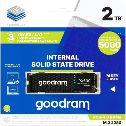 Твердотельный накопитель SSD 2Tb, Goodram PX600, PCI-E 4.0 x4, M.2 (SSDPR-PX600-2K0-80) - Фото 10 Твердотельный накопитель SSD 2Tb, Goodram PX600, PCI-E 4.0 x4, M.2 (SSDPR-PX600-2K0-80) - изображение 10
