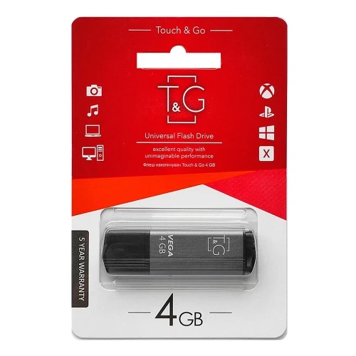 Флеш накопитель USB 4Gb T&G Vega TG121, Grey, USB 2.0 (TG121-4GBGY) - Фото 5 Флеш накопитель USB 4Gb T&G Vega TG121, Grey, USB 2.0 (TG121-4GBGY) - изображение 5