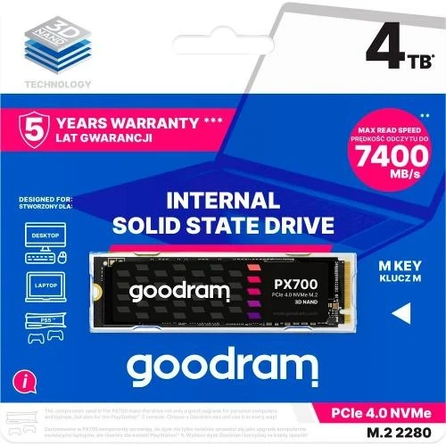Твердотельный накопитель SSD 4Tb, Goodram PX700, PCI-E 4.0 x4, M.2 (SSDPR-PX700-04T-80) - изображение 4