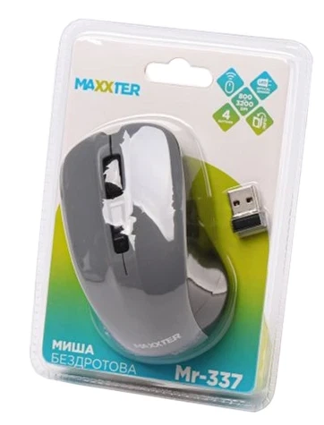 Мышь Maxxter Mr-337-Gr беспроводная, USB, Grey (Mr-337-Gr) - Фото 10 Мышь Maxxter Mr-337-Gr беспроводная, USB, Grey (Mr-337-Gr) - изображение 10