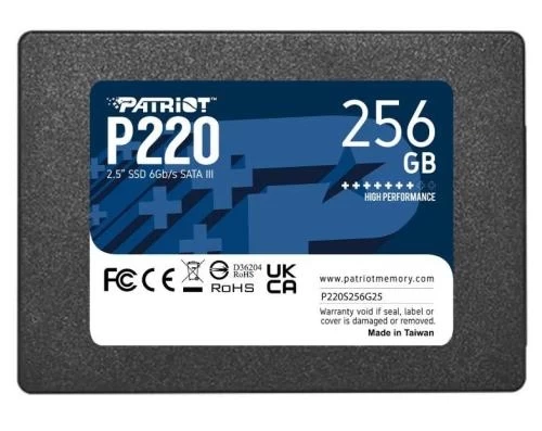 Твердотільний накопичувач SSD 256Gb, Patriot P220, SATA3, 2.5" (P220S256G25) - зображення 2