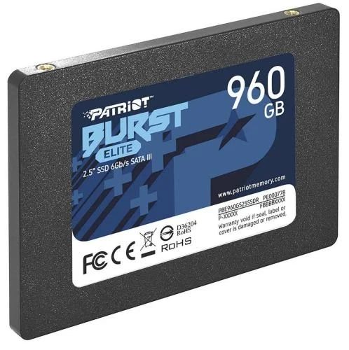Твердотельный накопитель SSD 960Gb, Patriot Burst Elite, SATA3, 2.5" (PBE960GS25SSDR) - изображение 3