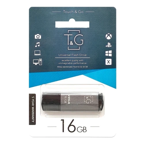Флеш накопитель USB 16Gb T&G Vega TG121, Grey, USB 2.0 (TG121-16GBGY) - изображение 5