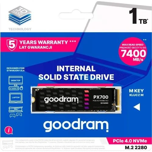 Твердотельный накопитель SSD 1Tb, Goodram PX700, PCI-E 4.0 x4, M.2 (SSDPR-PX700-01T-80) - изображение 8