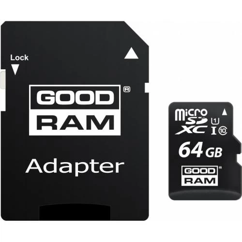 Карта памяти microSDXC, 64Gb, Goodram M1AA, SD адаптер (M1AA-0640R12) - Фото 4 Карта памяти microSDXC, 64Gb, Goodram M1AA, SD адаптер (M1AA-0640R12) - изображение 4