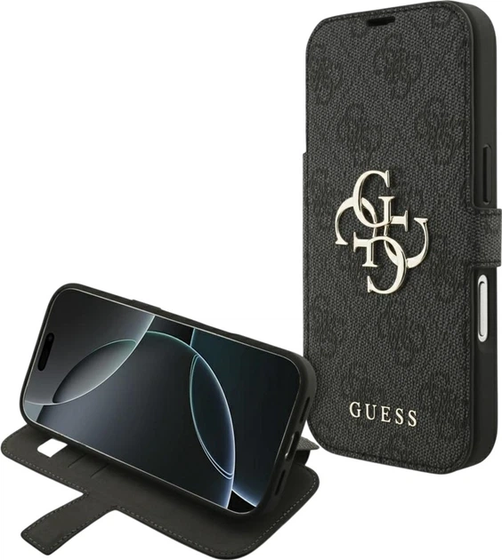 Чохол-книжка Guess Book 4G Metal Logo для Apple iPhone 17 Pro Black (GUBKP17L4GMGGR) - зображення 5