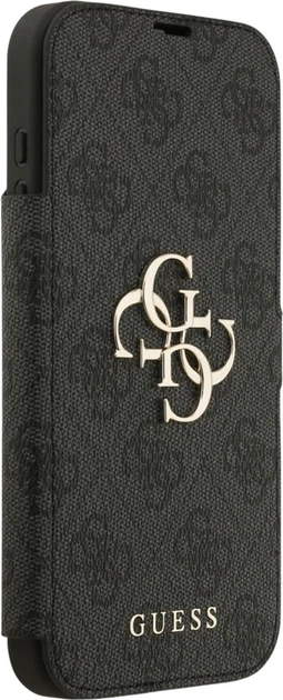 Etui z klapką Guess Book 4G Metal Logo do Apple iPhone 17 Pro Max Black (GUBKP17X4GMGGR) - obraz 3