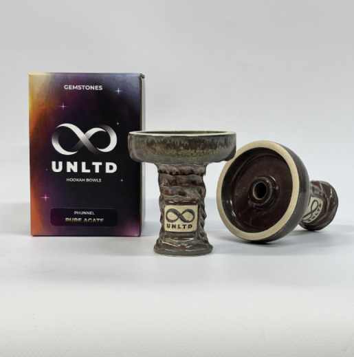 Чаша для кальяна UNLTD Phunnel Pure Agate 9 см ЮНЛТД Фанел Темно-коричневый Глина ручная работа Украина - изображение 2