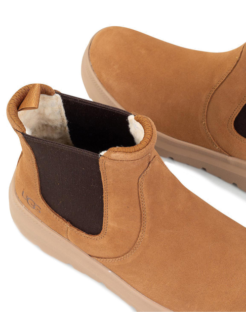 Чоловічі уггі Чоботи Зимові Замшеві Челсі Коричневі UGG Men's Burleigh Chelsea Fashion Boots Chestnut (42, коричневий) - изображение 9