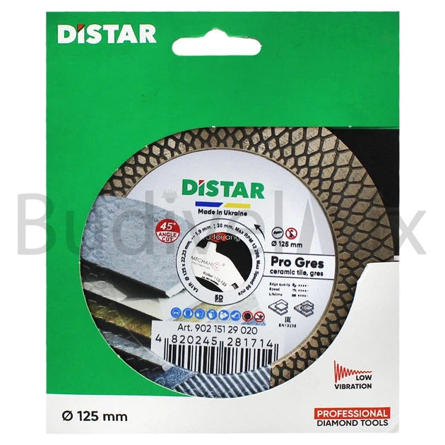Диск алмазний відрізний DiStar 1A1R PRO Gres 125x1,9x8/20x22,23 мм турбований - Фото 1 Диск алмазний відрізний DiStar 1A1R PRO Gres 125x1,9x8/20x22,23 мм турбований - изображение 1