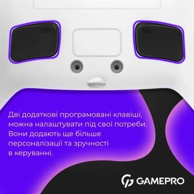 Геймпад GamePro GPS13W BT 5.3/USB/PC/iOS/Android/PS3/PS4 RGB White (GPS13W) - изображение 2