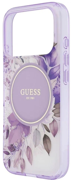 Etui Guess IML Flower & Tonal Circle MagSafe do Apple iPhone 17 Pro Purple (3666339525217) - obraz 5