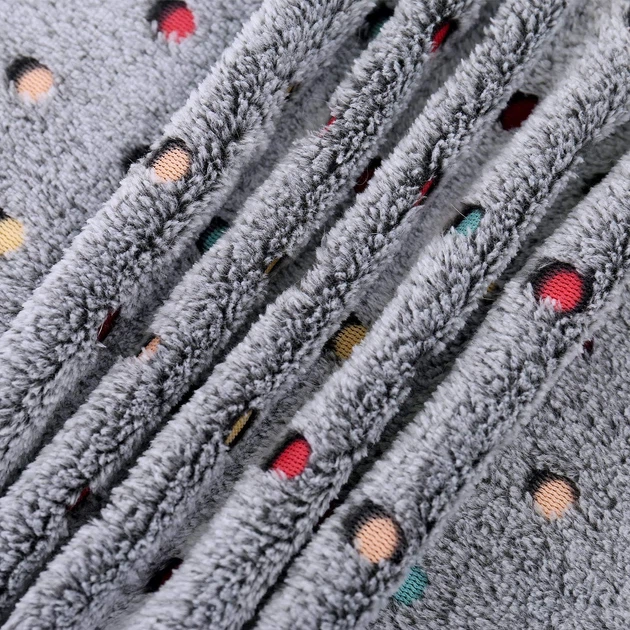 Теплый мягкий плед для домашних животных Люпосанчик Coral velvet, 52х76 см, Grey - изображение 5