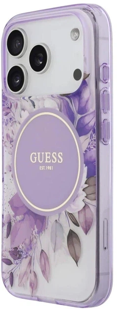 Панель Guess IML Flower & Tonal Circle MagSafe для Apple iPhone 17 Pro Max Purple (3666339525224) - зображення 2