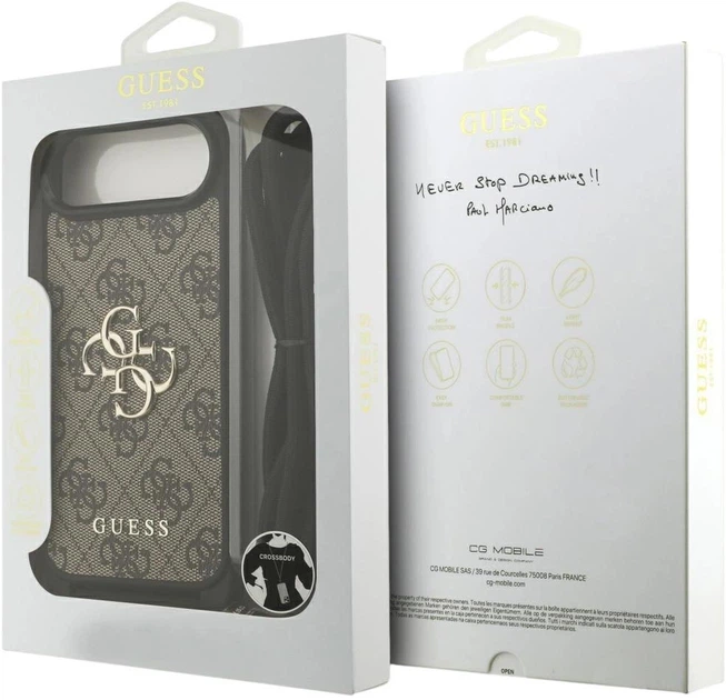 Панель Guess 4G Big Logo Cord Stap Crossbody для Apple iPhone Air Brown (3666339526788) - зображення 7