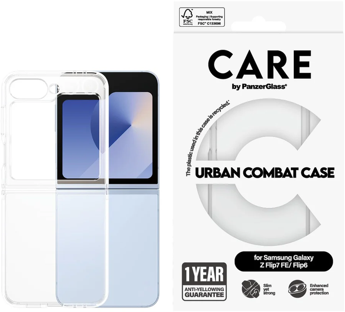 Панель PanzerGlass Flagship Urban Combat для Samsung Galaxy Flip7 FE/ Flip 6 Transparent (5715685029653) - зображення 3