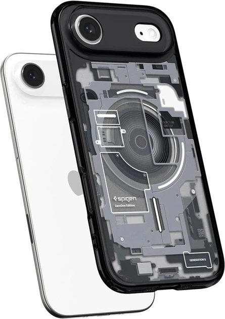 Панель Spigen Ultra Hybrid MagSafe Case для Apple iPhone 17 Air Zero One Black (ACS10320) - зображення 5