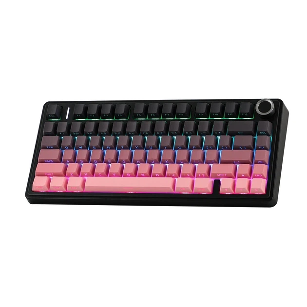 Ігрова механічна клавіатура AULA F75 Pink-black Gradient - изображение 5