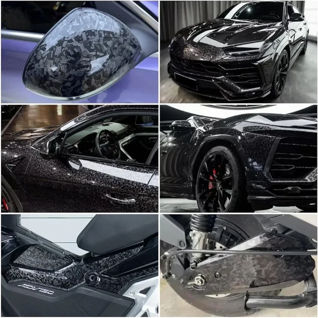 Захисна вінілова кована плівка для авто ширина 10 см довжина 150 см Black Forged Carbon - Фото 2 Захисна вінілова кована плівка для авто ширина 10 см довжина 150 см Black Forged Carbon - зображення 2