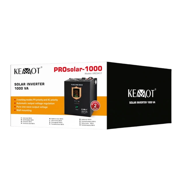 Сонячний перетворювач та ДБЖ KEMOT 1000 ВА / 700 Вт PROsolar-1000 Model - URZ3417 - зображення 4