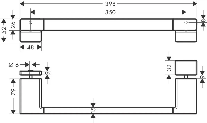 HANSGROHE Ручка для дверей в душ AddStoris 35/39.8 x 7.9 см, Chrome (41759000) - зображення 3