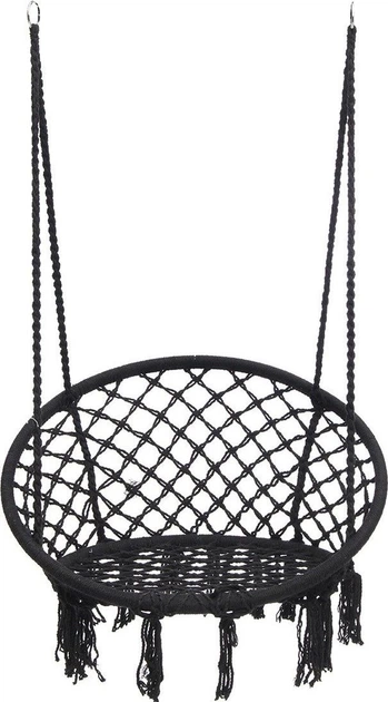 Садова гойдалка KIK гніздо лелеки XL зі спинкою Чорна KX7630 (5903039712003) - зображення 1