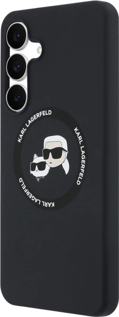 Панель Karl Lagerfeld Silicone Karl&Choupette Heads MagSafe для Samsung Galaxy S25 FE Black (KLHMS25FESKCHTCK) - зображення 2